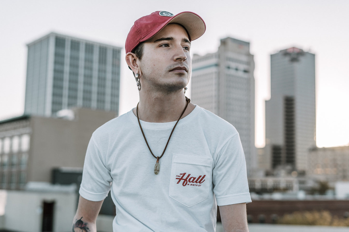 The Hall White Pocket Tee